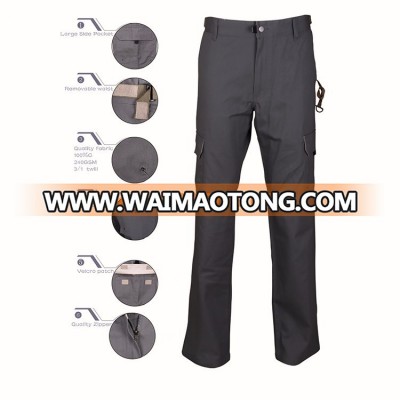 Mens high quality 100% cotton kneepad pockets cargo work wear pants