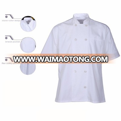 Standard Short Sleeve Waterproof White Chef Coat Uniform