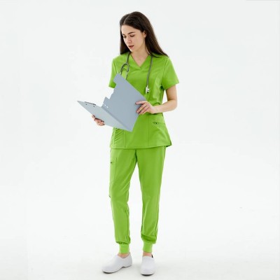 Customized Hospital Cherokee Design Uniforms Women Joggers Scrub Print Roses Nurse Women