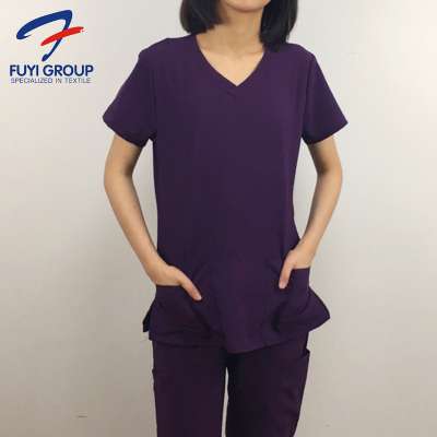 Factory Supply Fashionable V Neck Medical Scrubs Sets Wholesale With Different Colors Medical Scrubs Uniforms